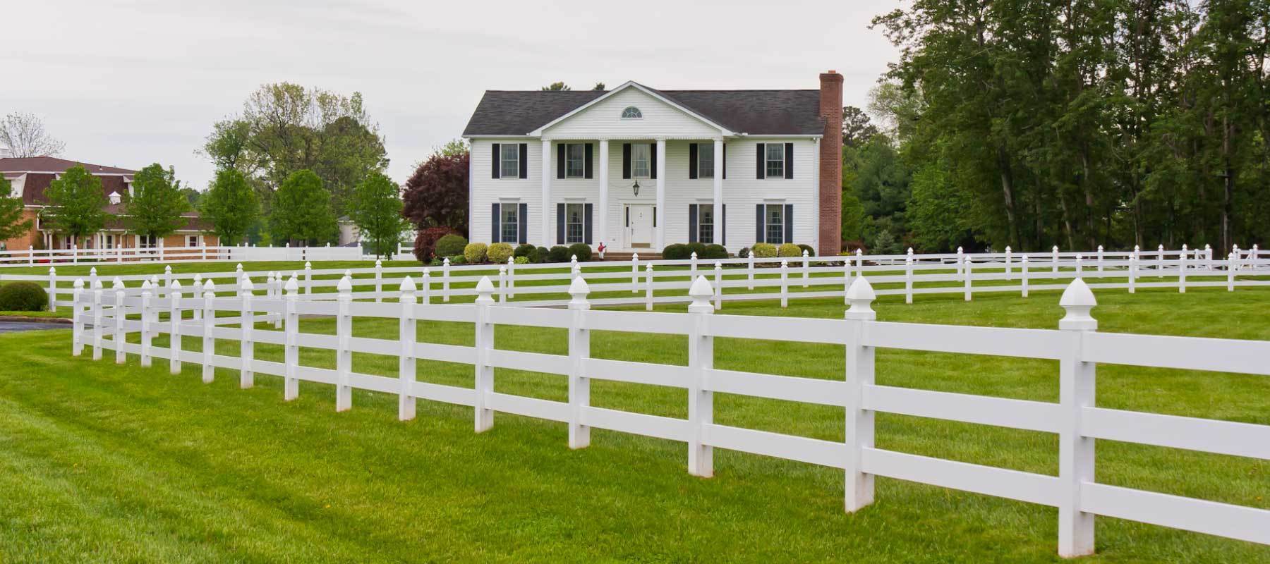 White Wood Split Rail Fence